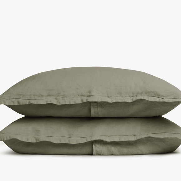 Parachute Moss Colored Linen Sham Set - (2) - Picture 4 of 7